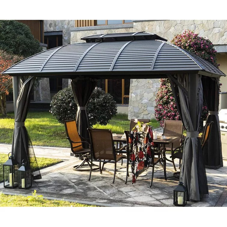 12 FT. W X 10 FT. D ALUMINUM PATIO GAZEBO