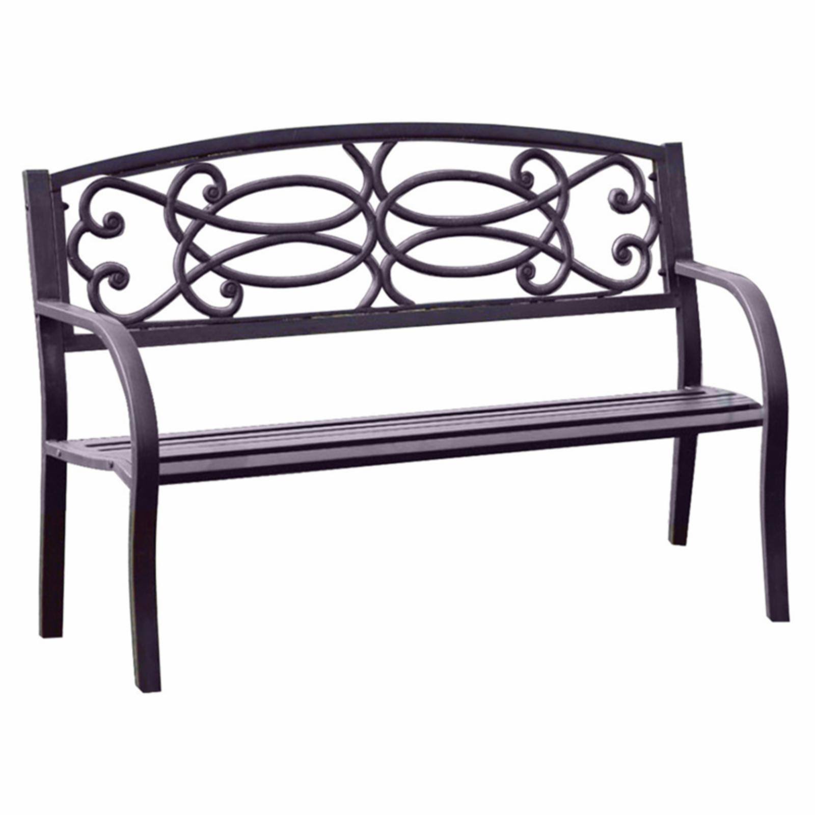 Benzara - Potter Armrests Patio Bench, Black