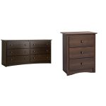 Prepac Fremont, 6-Drawer Dresser & Fremont Nightstand with 3-Drawer