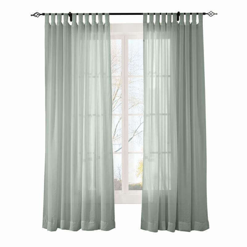 CUSTOM Scandina Grey Indoor Outdoor Sheer Curtain Voile Drapery