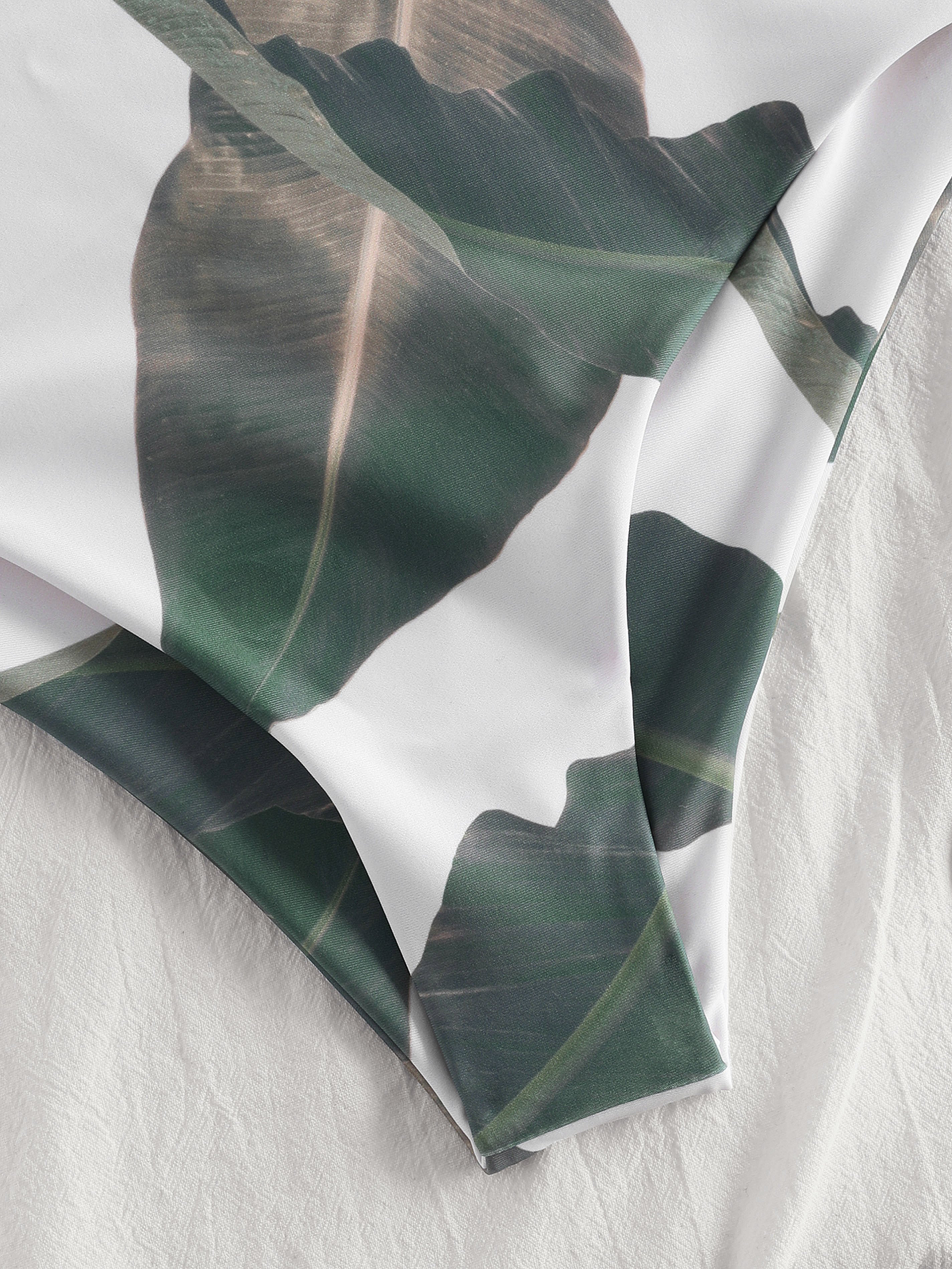 Leaf Print Front knot Bikini