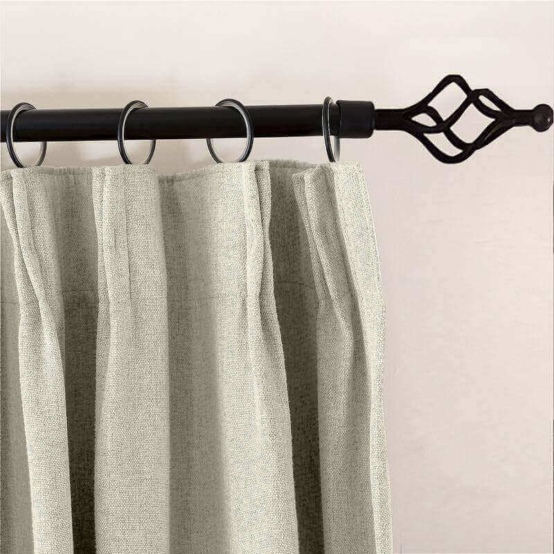 CUSTOM Olive Rock White Luxury Textured Faux Linen Curtain