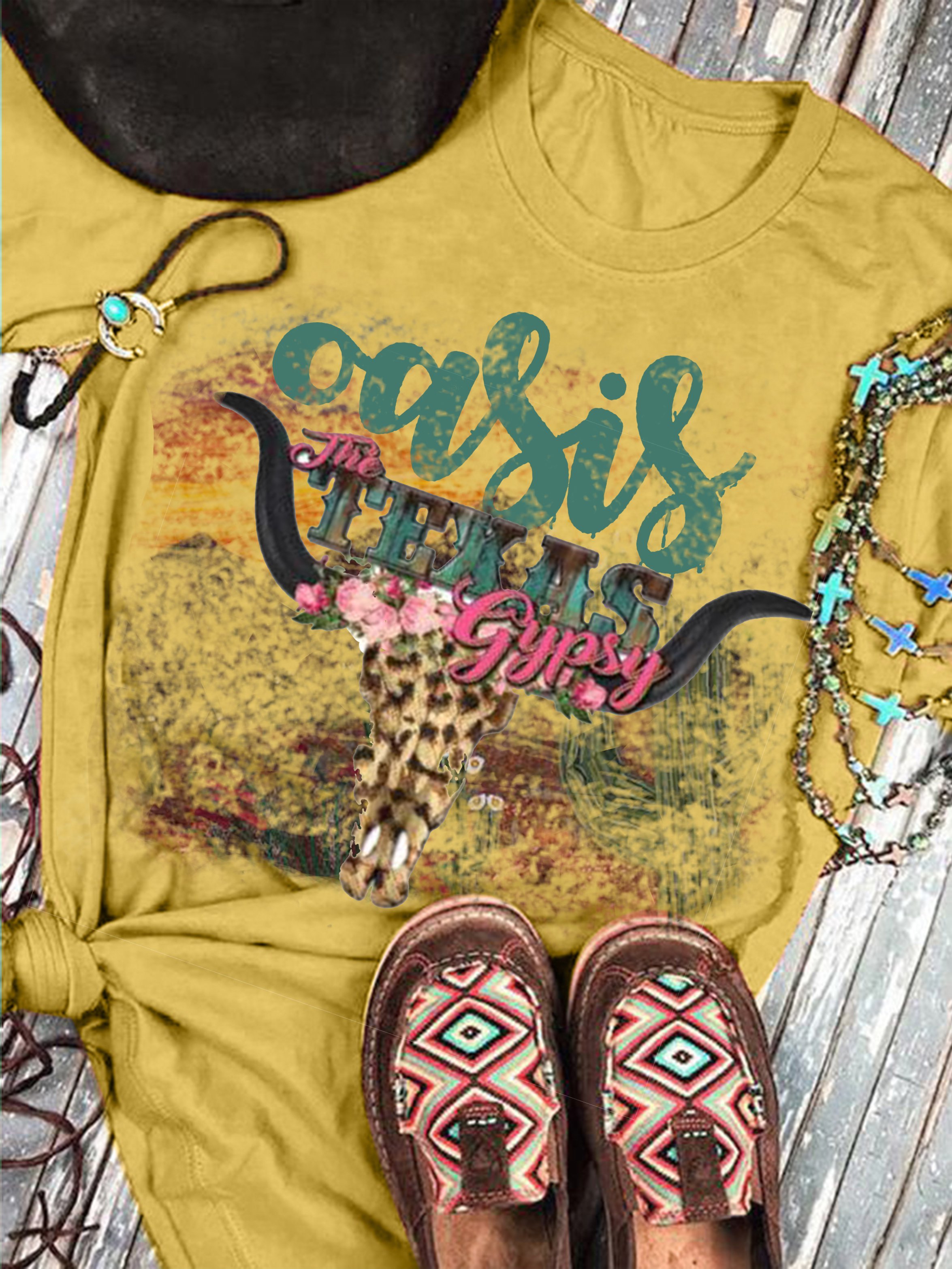 Yellow Short Sleeve Crew Neck Cotton Shirts & Tops