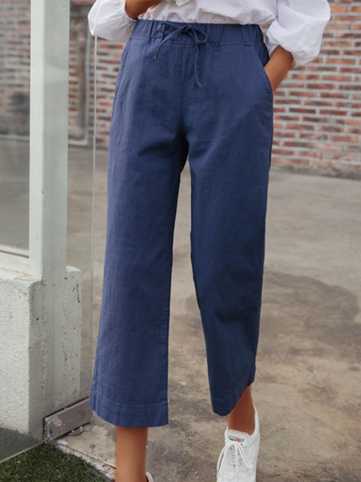 Plus Size Women Plain Casual Pants