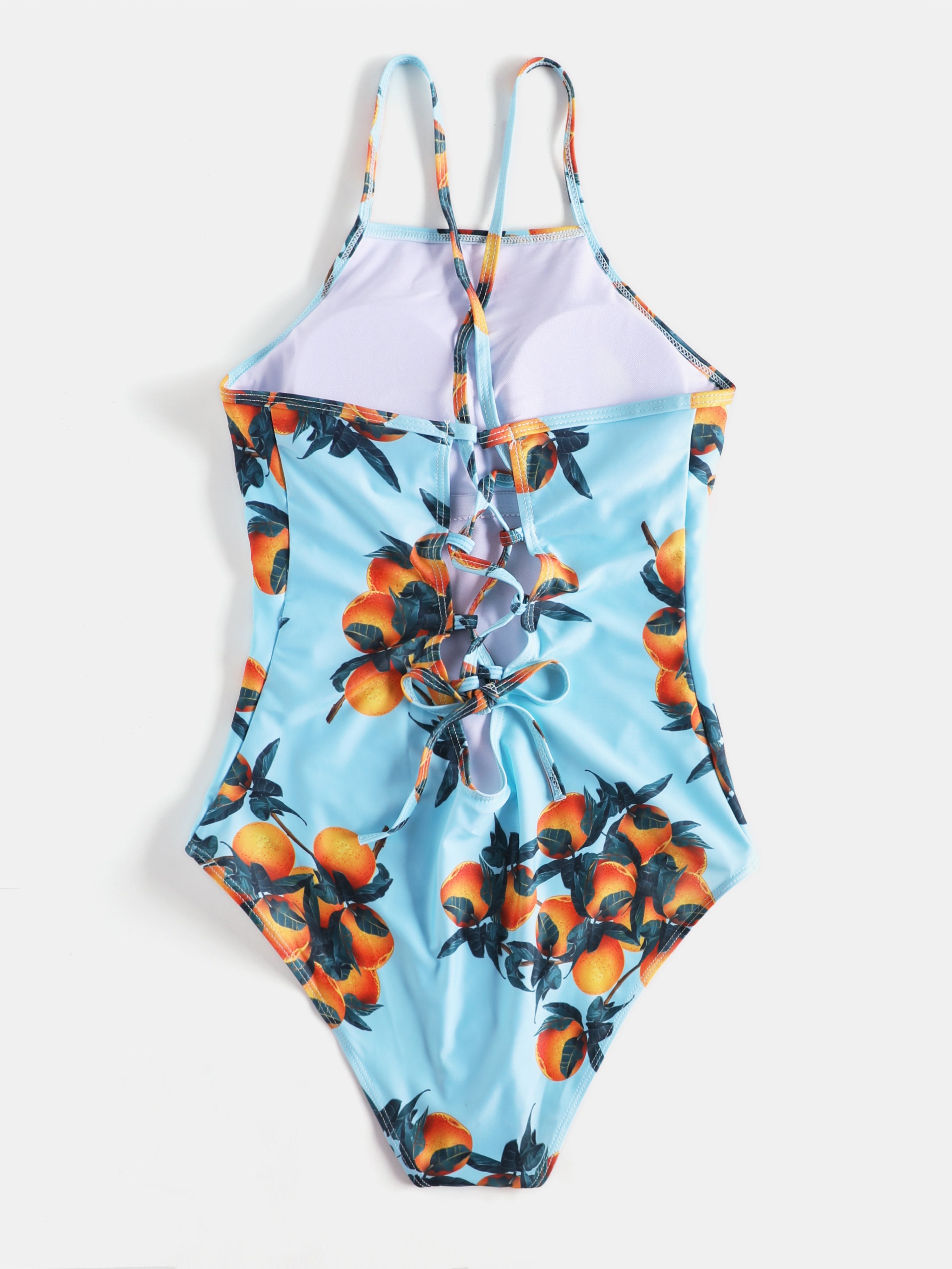 Retro Orange Print One-Piece Swimsuit