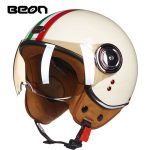BEON Motorcycle scooter Helmet 3/4 Open Face Helmet Motocross Vintage