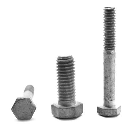 5/8 inch-11 x 4 1/2 inch (PT) Coarse Thread Grade 5 Hex Cap Screw (Bolt) Medium Carbon Steel Hot Dip Galvanized Pk 100