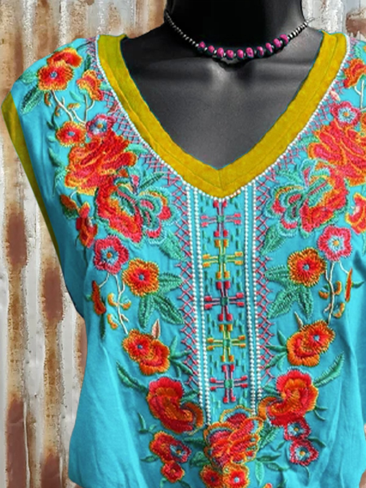 Holiday Sleeveless V Neck Shirts & Tops