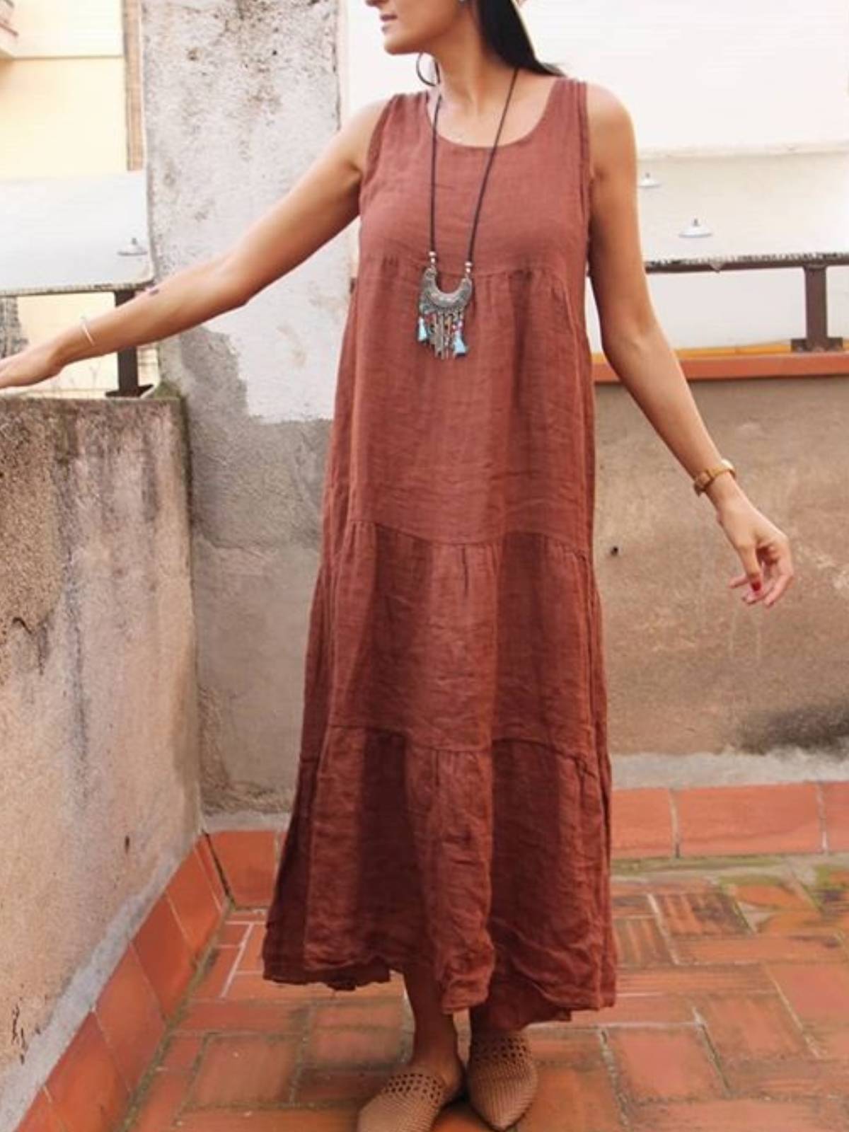 Women Casual Tunic Maxi Dress