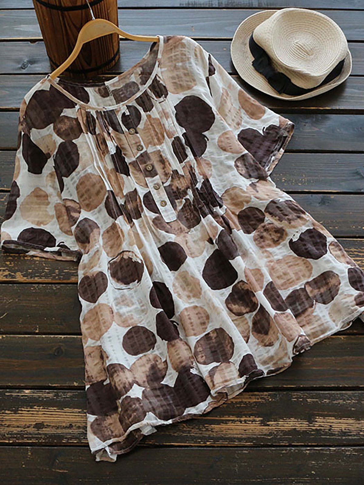 Short Sleeve Printed Crew Neck Casual T-Shirt