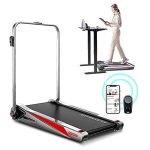Egofit Walker Plus M1T Under Desk Motorized Folding Small Walking Treadmill with Handrails for Home & Office- Black & Silver