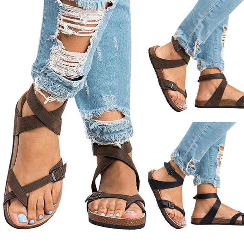 Ankle Strap Buckle Flip Flop Gladiator Thong Flat Sandals
