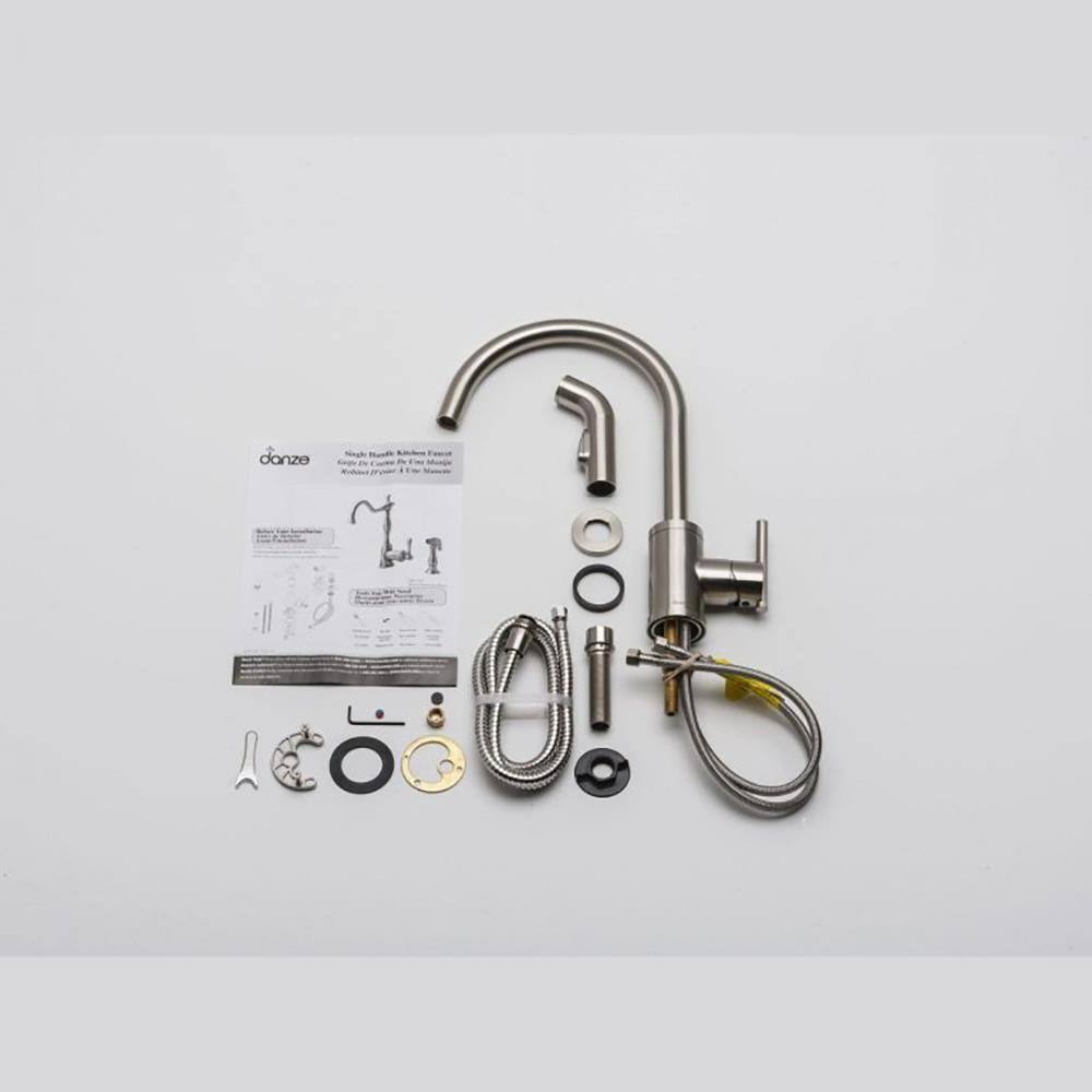 Danze D401058SS Parma Single Handle Kitchen Faucet with Spray, Stainless Steel
