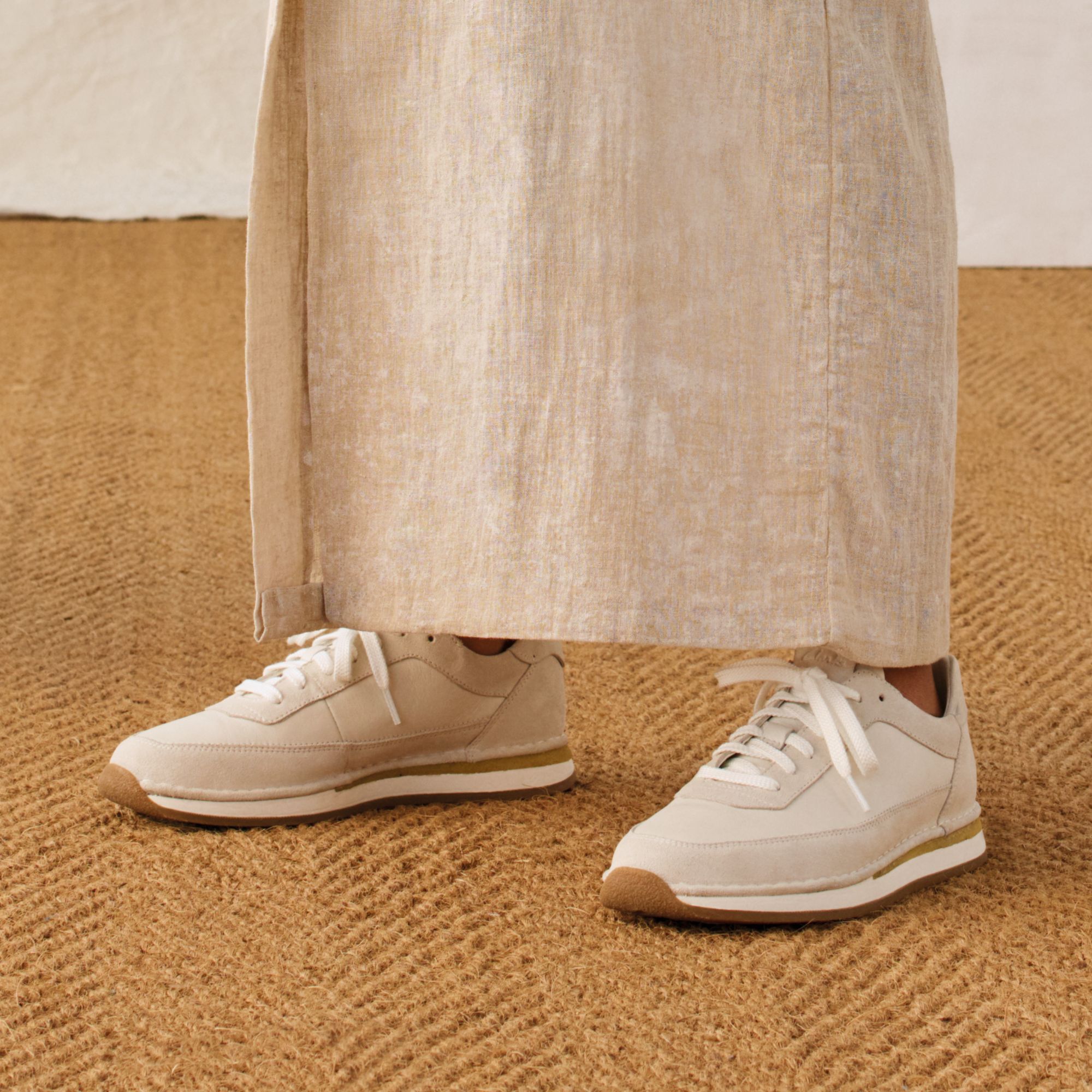 Women  Craft Run Lace White Suede