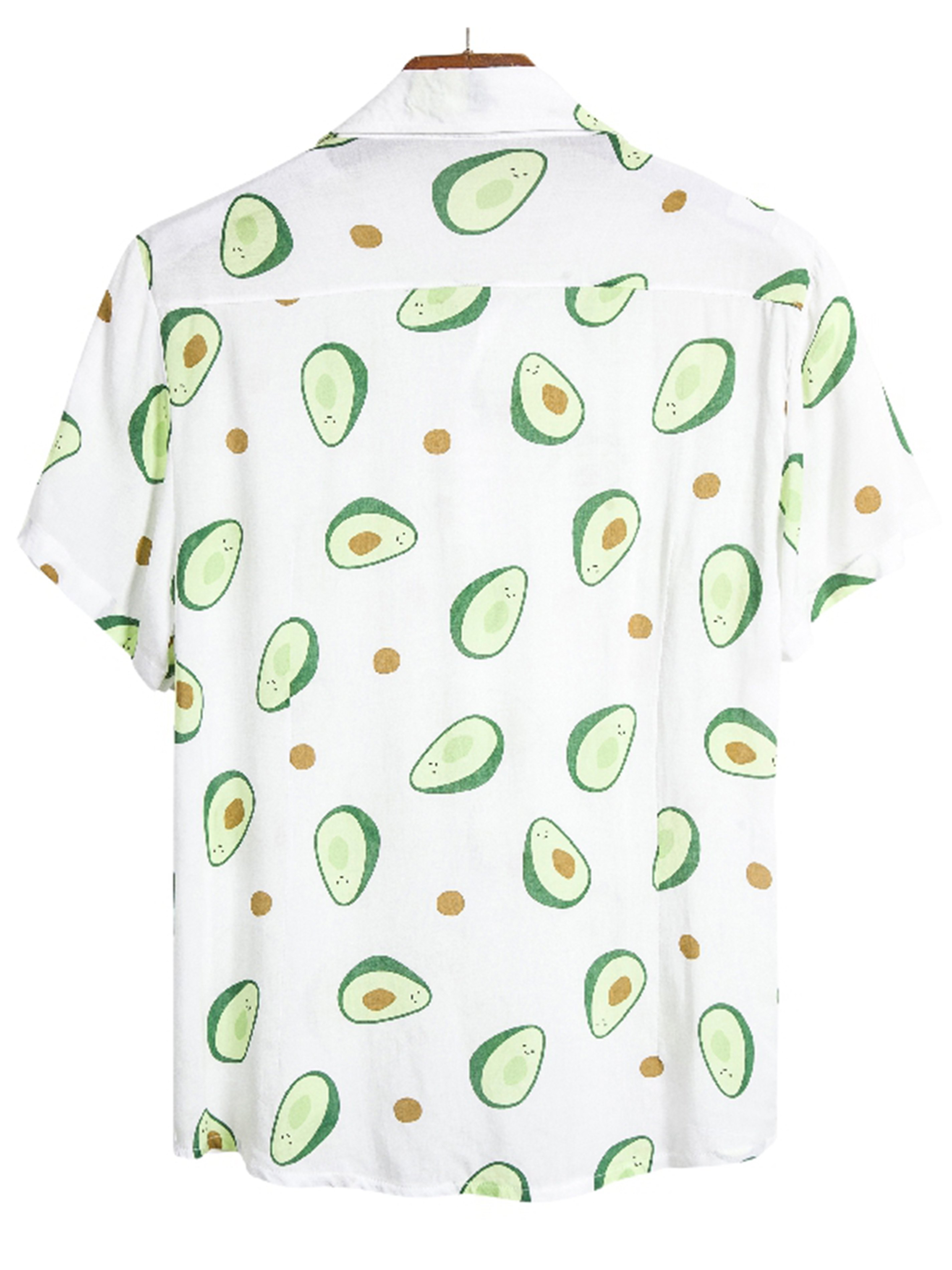 Men's Cartoon Avocado Graphic Button Up Shirt