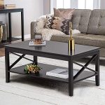 Wood Coffee Table with Storage for Living Room