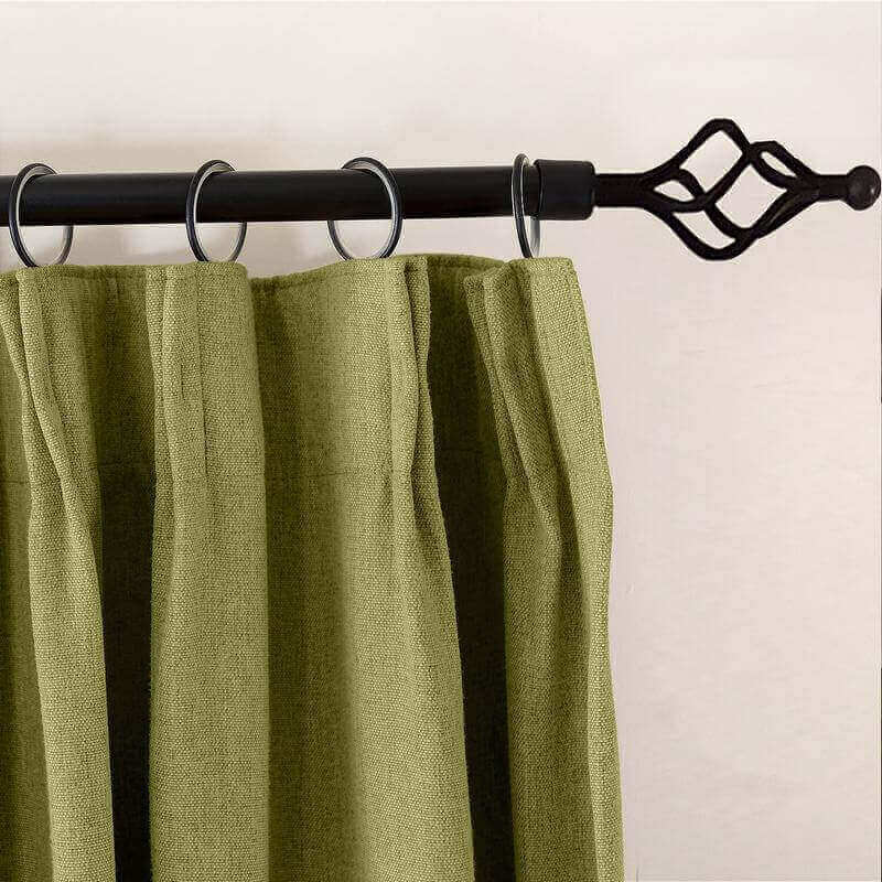 CUSTOM Olive Green Luxury Textured Faux Linen Curtain