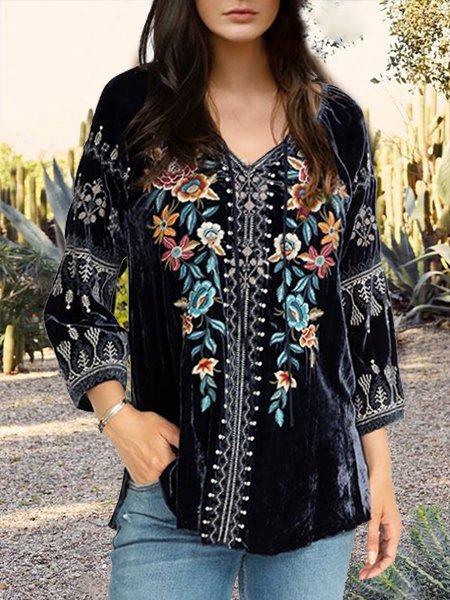 Tribal Vintage Velvet Tops