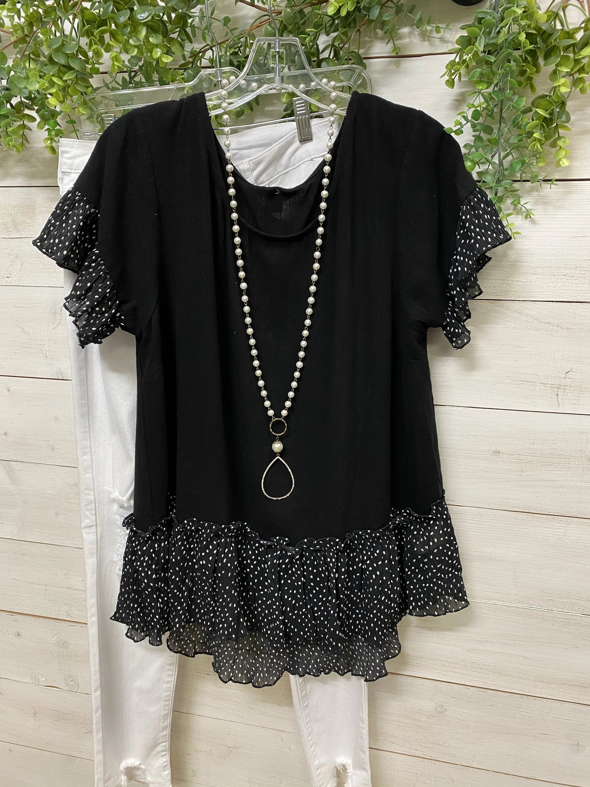 Vintage Short Sleeve Polka Dots Shirts & Tops