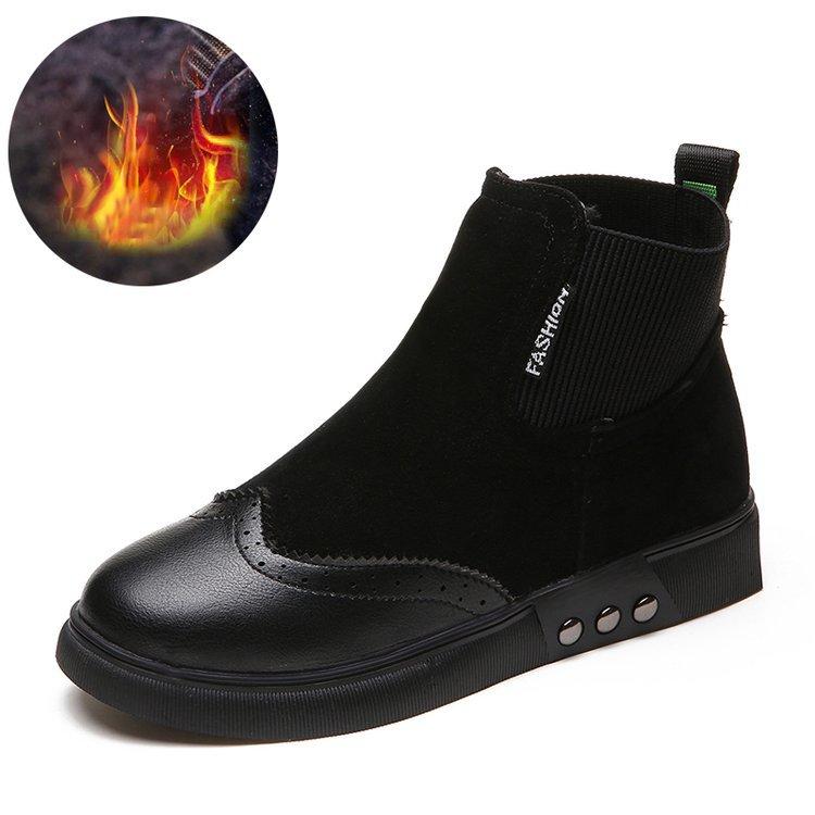 Women Artificial Leather Elastic Band Boots Vintage Suede Booties