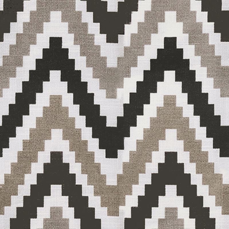 Pinch Pleat Chevon Zigzag Print Polyester Cotton Curtain with Blackout Lining BQ66253