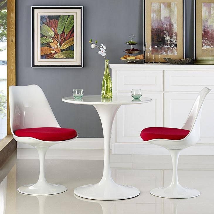 Modway Lippa 28x22 Fiberglass Dining Table White