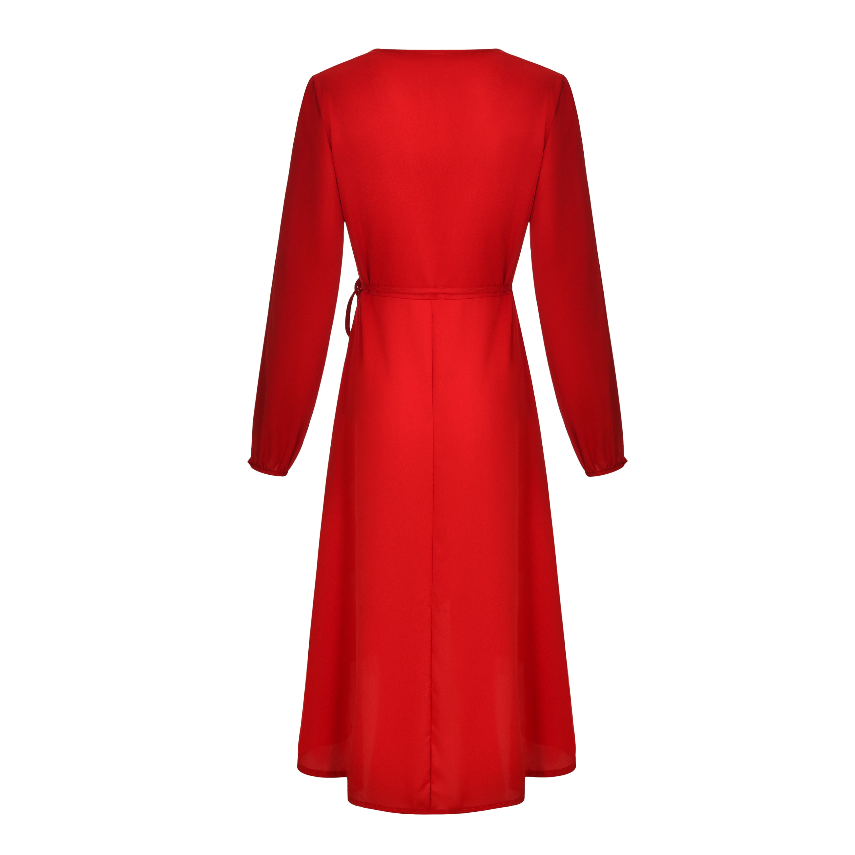 Long Sleeve High Low Wrap Dress