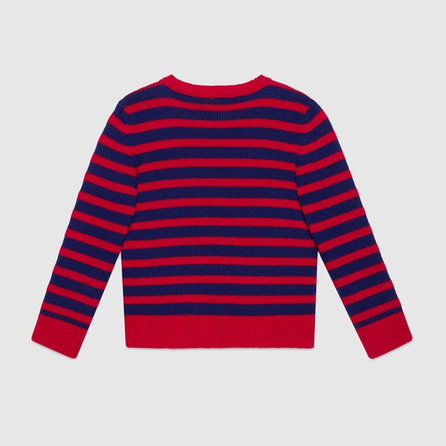 Children's striped sweater with tiger