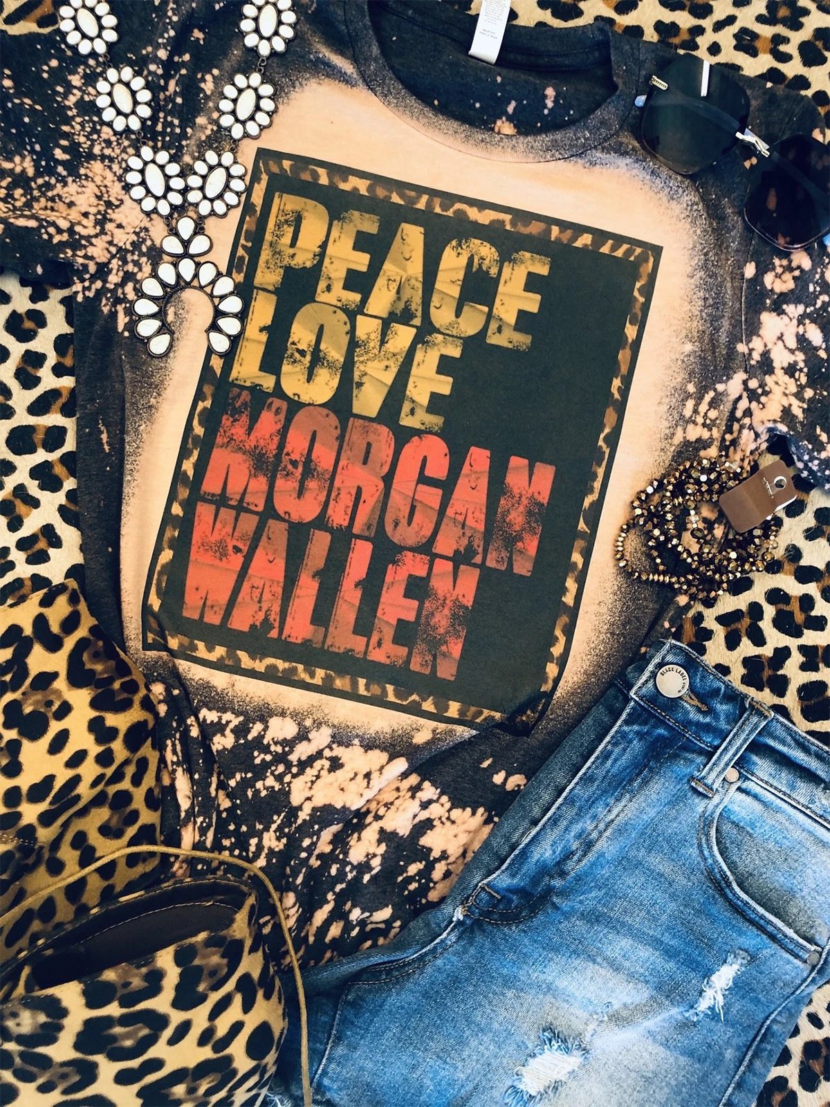 Crew Neck Vintage Letter Printed Shirts & Tops