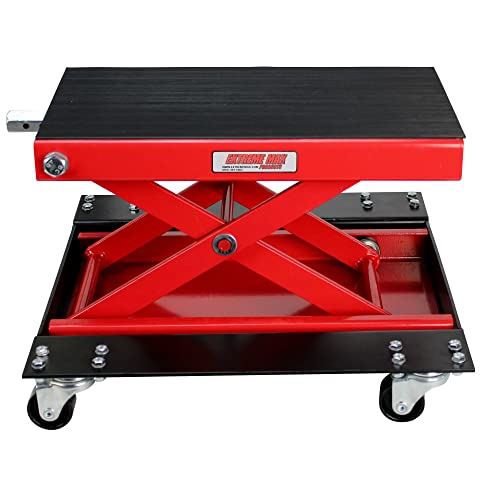 Extreme Max 5001.5059 Wide Motorcycle Scissor Jack with Dolly / 1100 lbs.