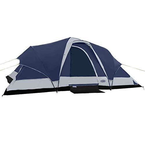 8 Person Family Dome Tent with Dividers Awning & Removable Rain Fly, Easy Set Up for Camp