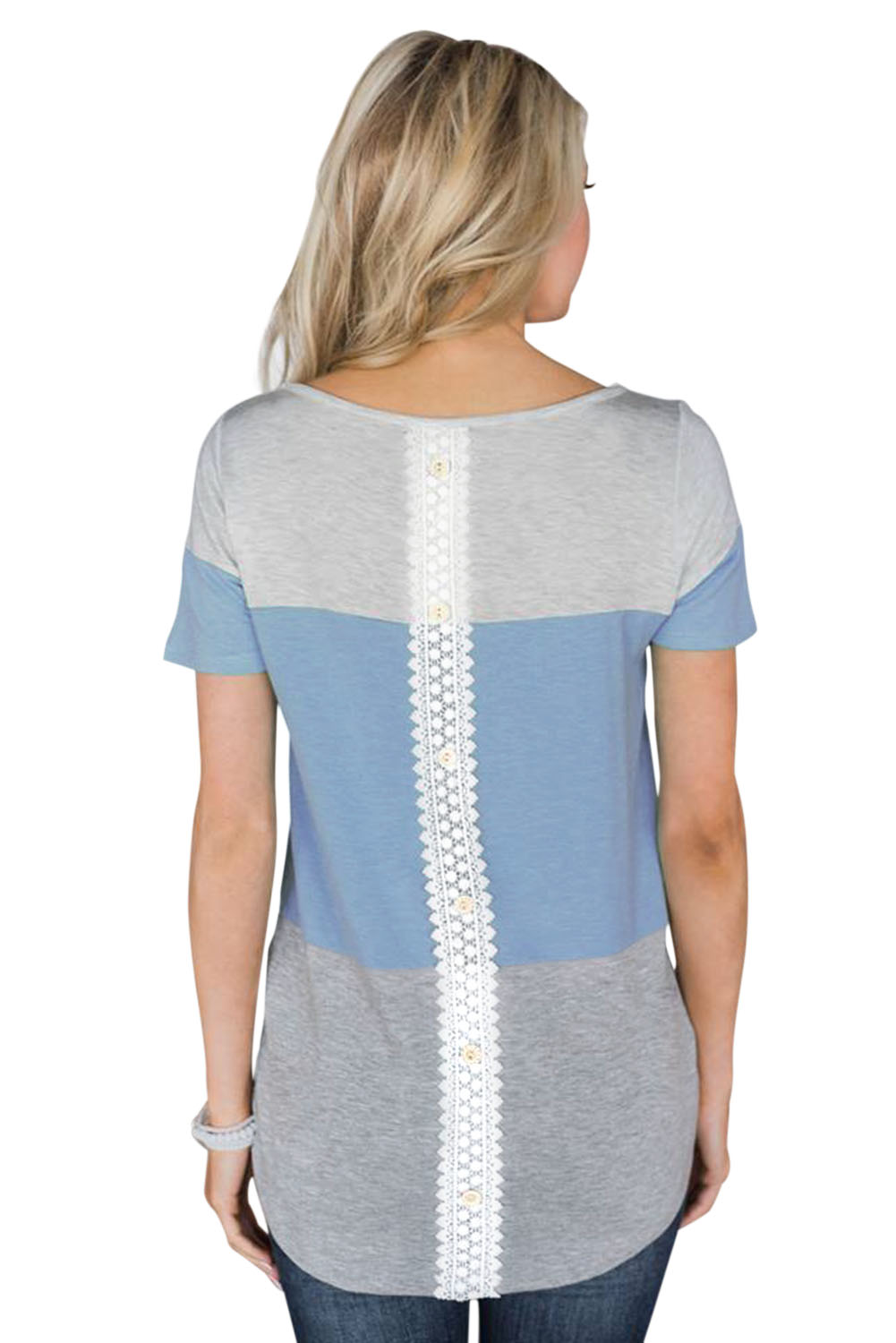 Sky Blue Contrast color T-shirt