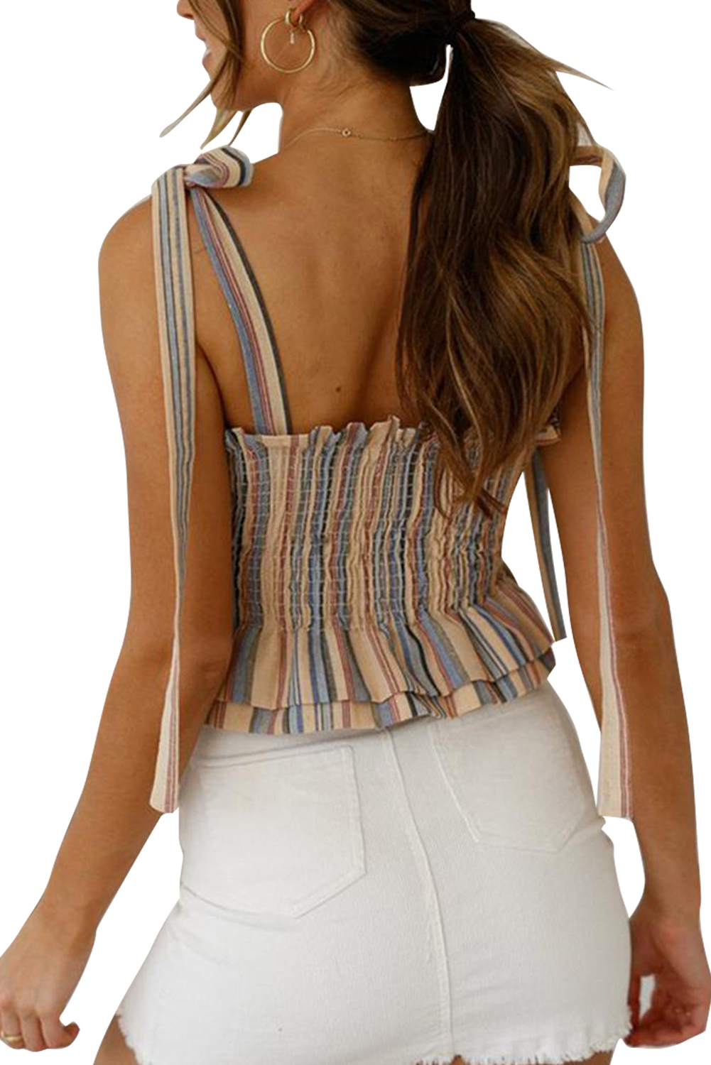 Yellow Summer Elastic Cropped Cami