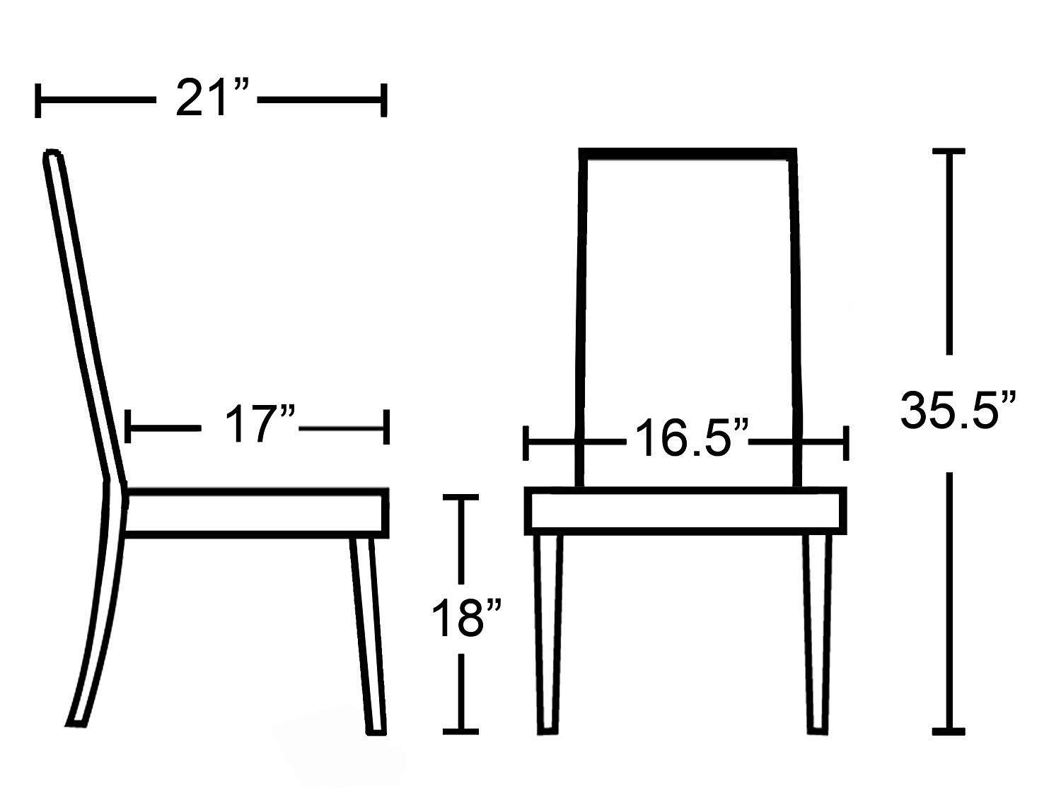 Roundhill Furniture Urban Style Solid Wood Leatherette Padded Parson Chair Black Set of 2