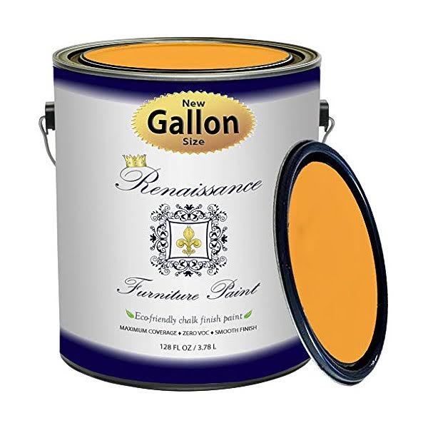 Renaissance Chalk Finish Paint Marigold Gallon 128oz Furniture Cabinet Non Toxic Eco-Friendly Superior Coverage