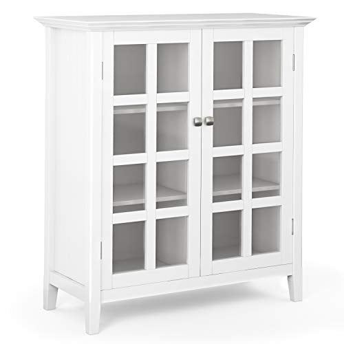 Acadian SOLID WOOD Storage Cabinet w/ 2 Tempered Glass Doors / 39 inch