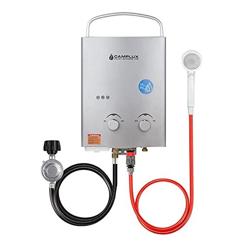 Camplux 5L 1.32 GPM Portable Propane Water Heater, Outdoor Tankless Gas Water Heater