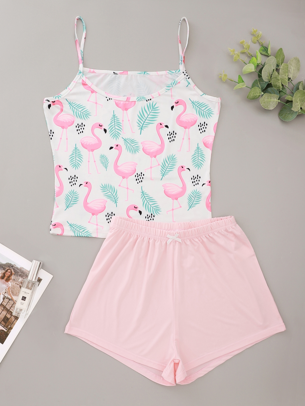 Women Summer Print Two Piece Shorts Pajama Set