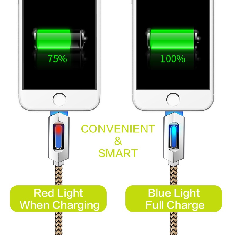 USB3.1 Nylon Braided Lights LED Micro USB