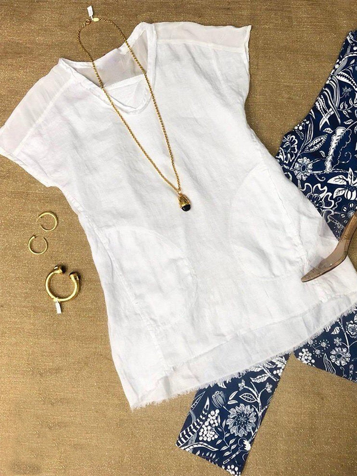 Plus Size Casual V Neck Solid Short Sleeve Tops