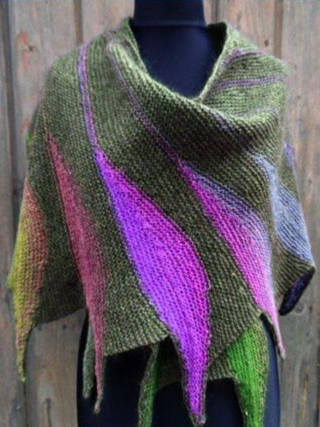 Casual Knitted Color-Block Scarves & Shawls