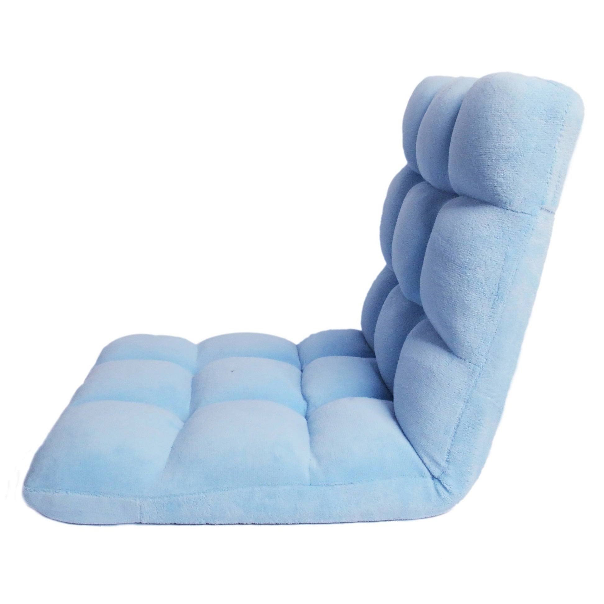 Chic Home Loungie Armless Quilted Recliner Chair, Light Blue