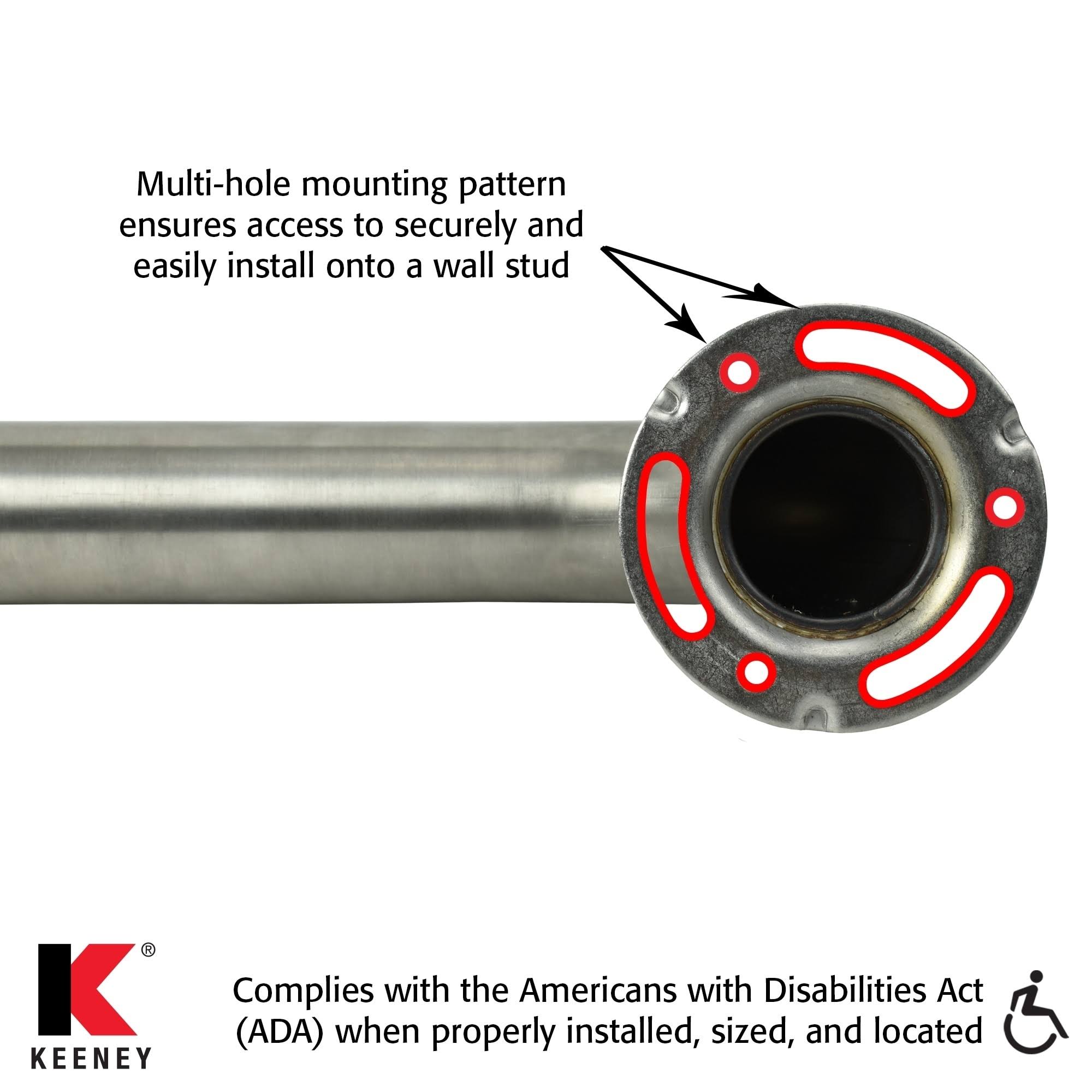 Keeney 1-1/4 in. Classic Stainless Steel Grab Bar, Exposed with Safety Grip - 42x22