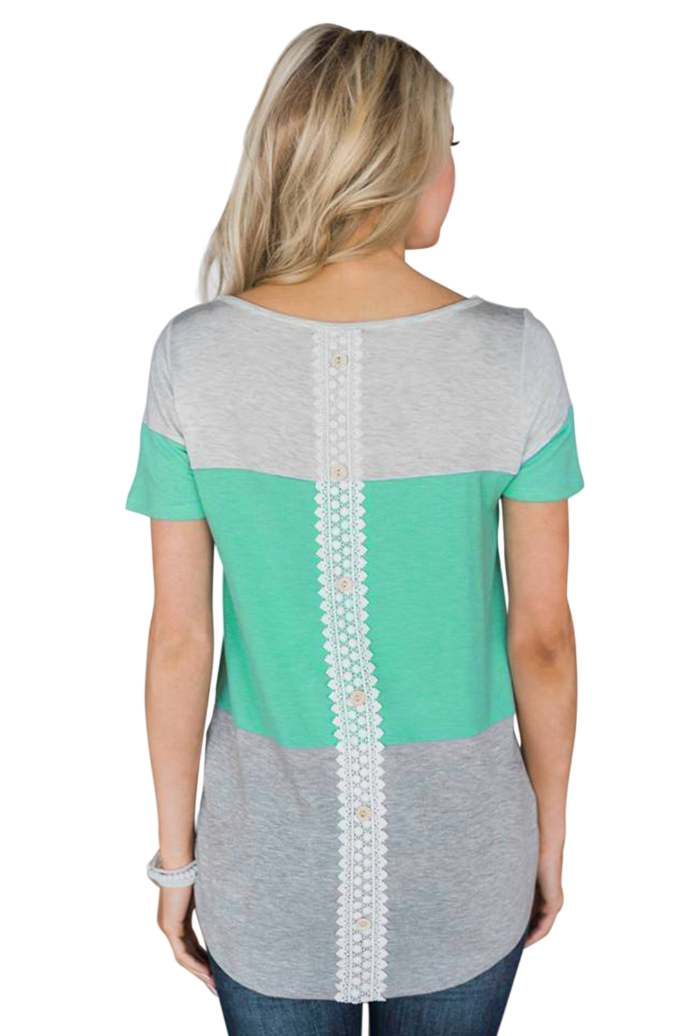 Green Contrast color T-shirt