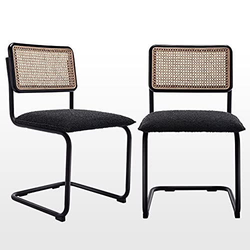 Mid-Century Modern Dining Chairs, Accent Rattan Kitchen Chairs
