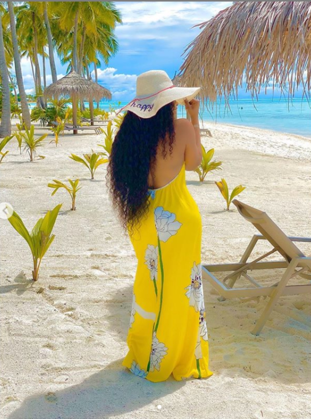 Summer Yellow Floral Halter Long Dress