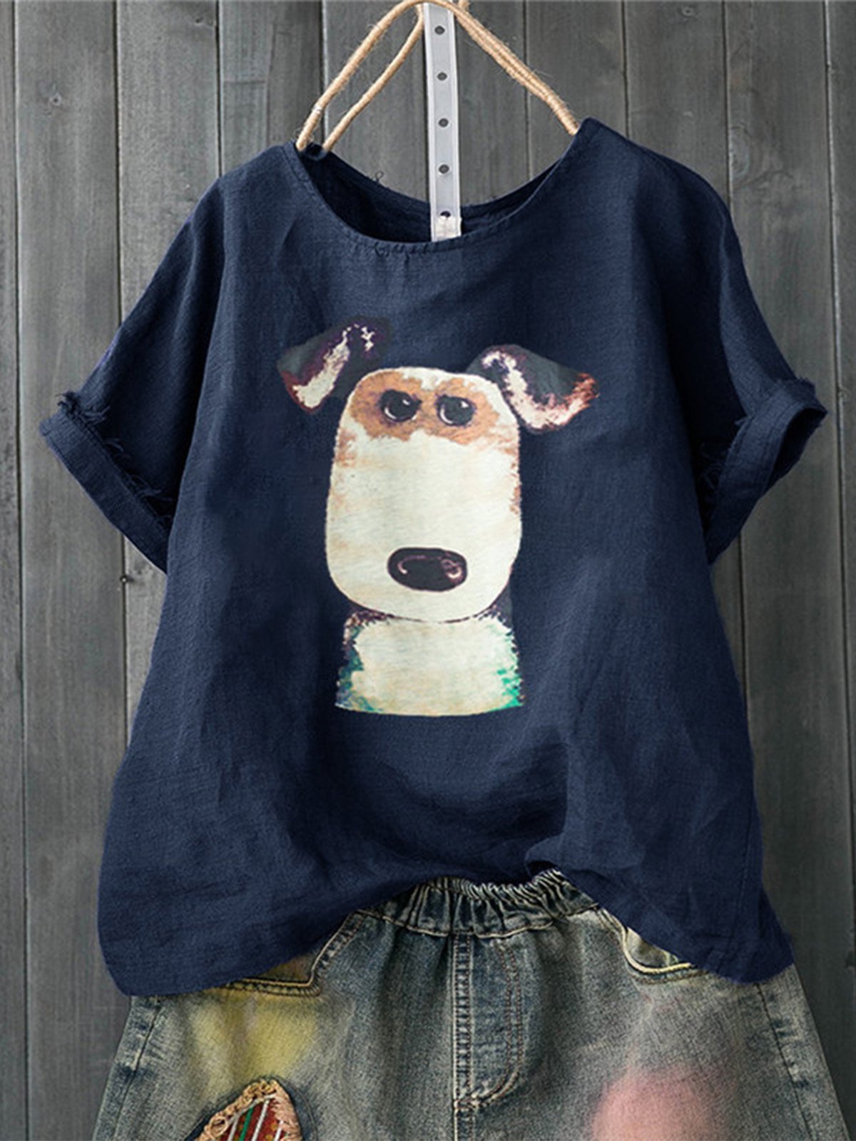 Casual Printed/dyed Short Sleeve Shirts & Tops