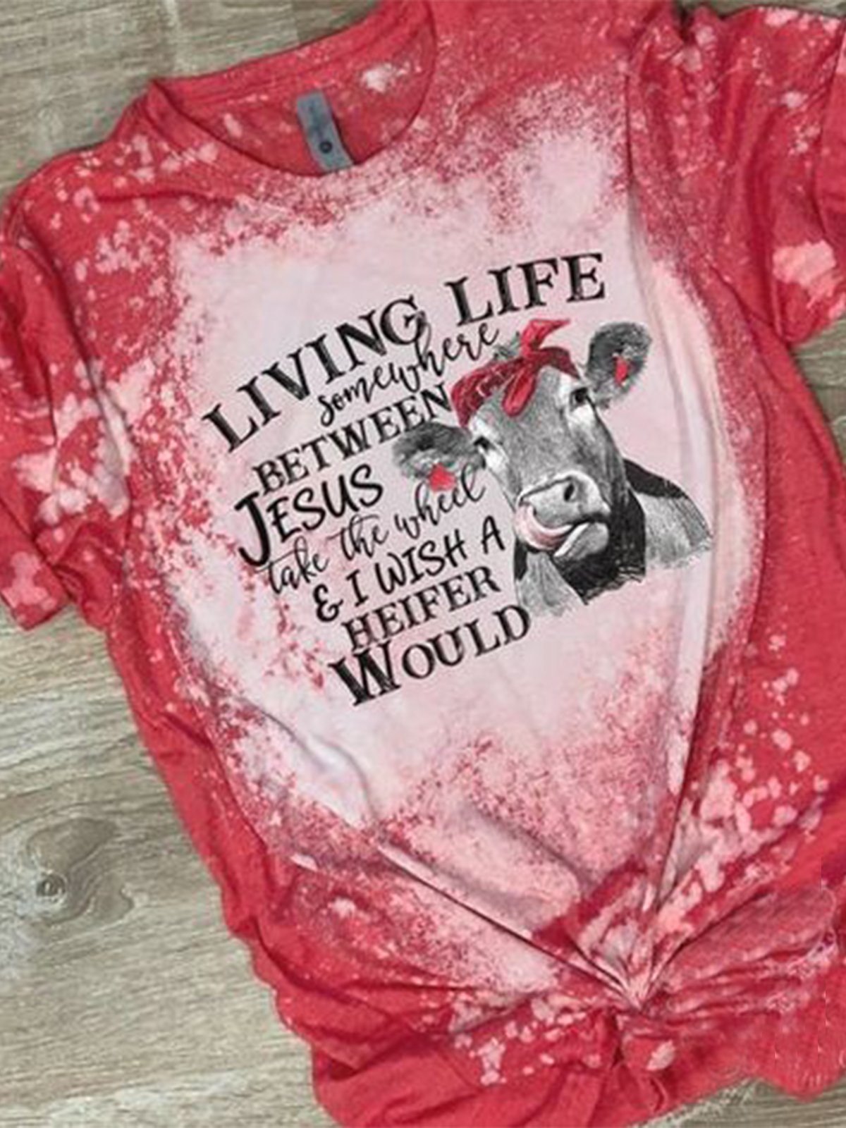 Red Crew Neck Animal Casual Shift Shirts & Tops