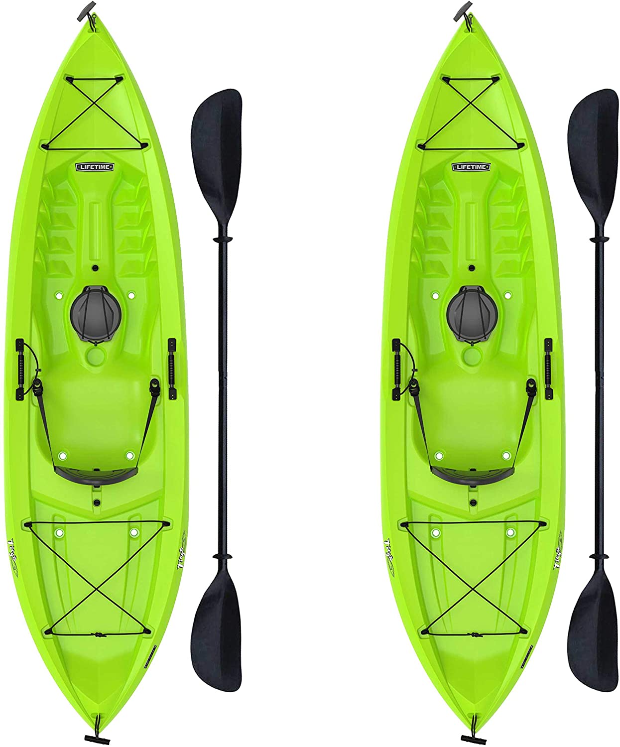 Tioga Sit-On-Top Kayak with Paddle (2 Pack), Lime, 120