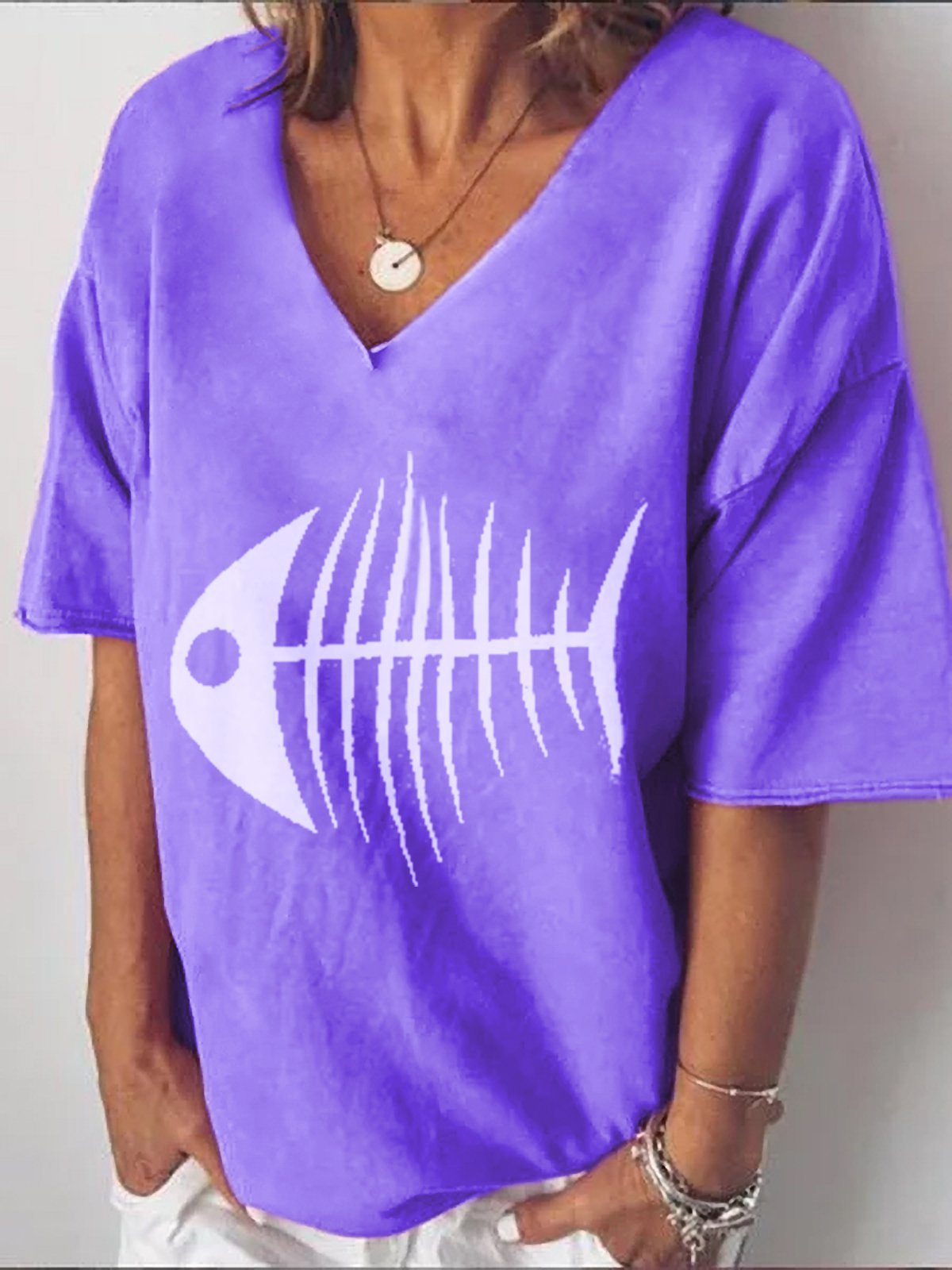 V Neck Short Sleeve Shirts & Tops